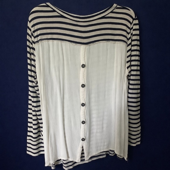 Mason & Belle Top, Navy and Cream, Size M. - Picture 2 of 2